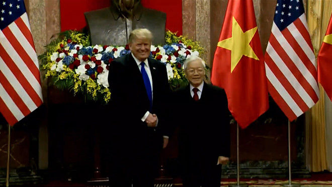 Tổng thống Donald Trump và Chủ tịch nước Nguyễn Phú Trọng.