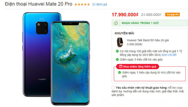 Top smartphone giảm giá “sốc” nhất tháng 04/2019