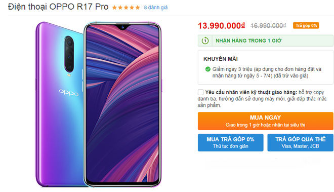 Top smartphone giảm giá “sốc” nhất tháng 04/2019