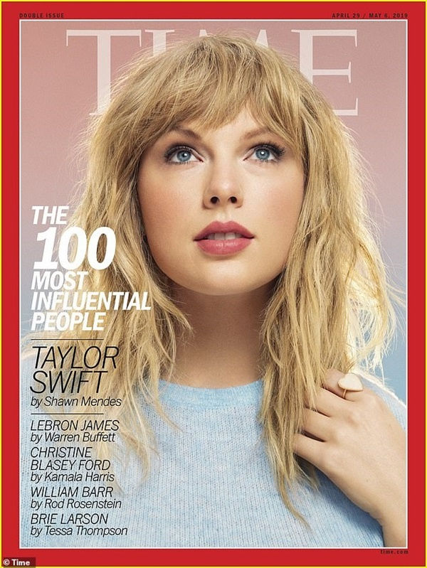 Đây là lần thứ 3 Taylor Swift được vinh danh trong bảng xếp hạng này, trước đó, nữ ca sĩ tài năng đã được chọn vào top 100 nhân vật có ảnh hưởng nhất thế giới vào các năm 2010 và 2015.