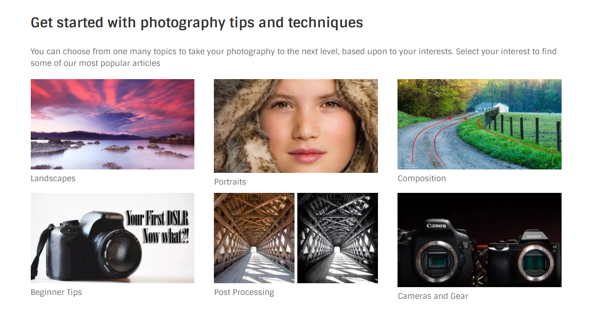   Tận hưởng “mỏ vàng” các bài viết từ website này có thể giúp bạn cải thiện đáng kể kĩ năng chụp hình của mình. Chúng cực kì hữu ích ngay cả khi bạn là một người mới bắt đầu tiền hiểm. Digital Photography School còn có một diễn đàn khá sôi nổi nơi bạn có thể tìm thấy một cộng đồng những nhiếp ảnh gia để kết nối và học hỏi.  