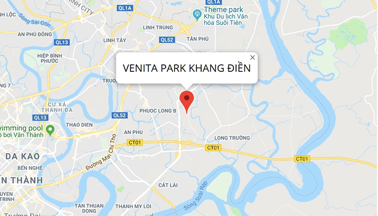     Vị trí dự án Venita Park Khang Điền.    