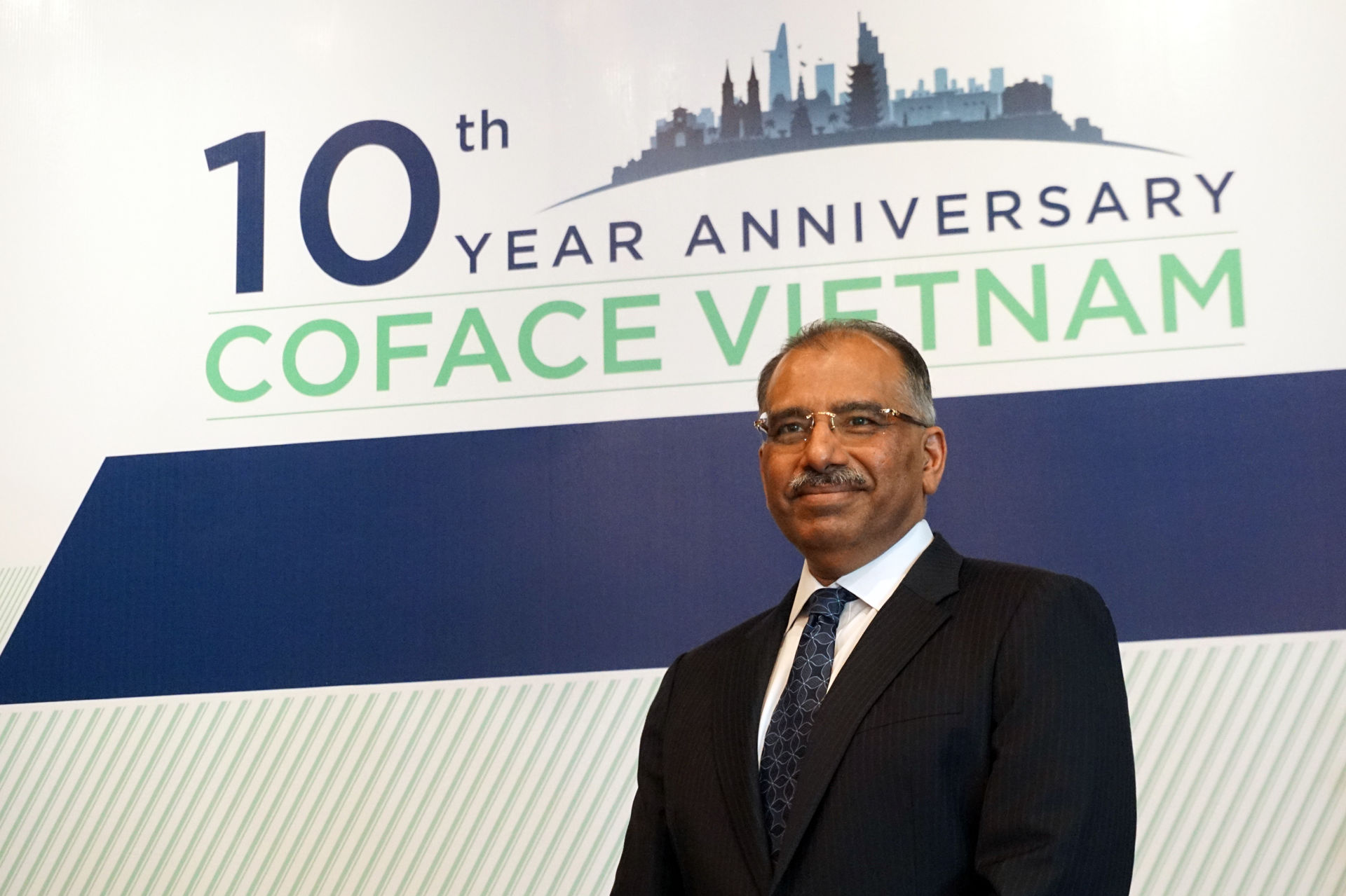 Ông Bhupesh Gupta, Giám đốc điều hành Coface Châu Á Thái Bình Dương tham dự lễ kỷ niệm 10 năm tập đoàn này có mặt ở Việt Nam.