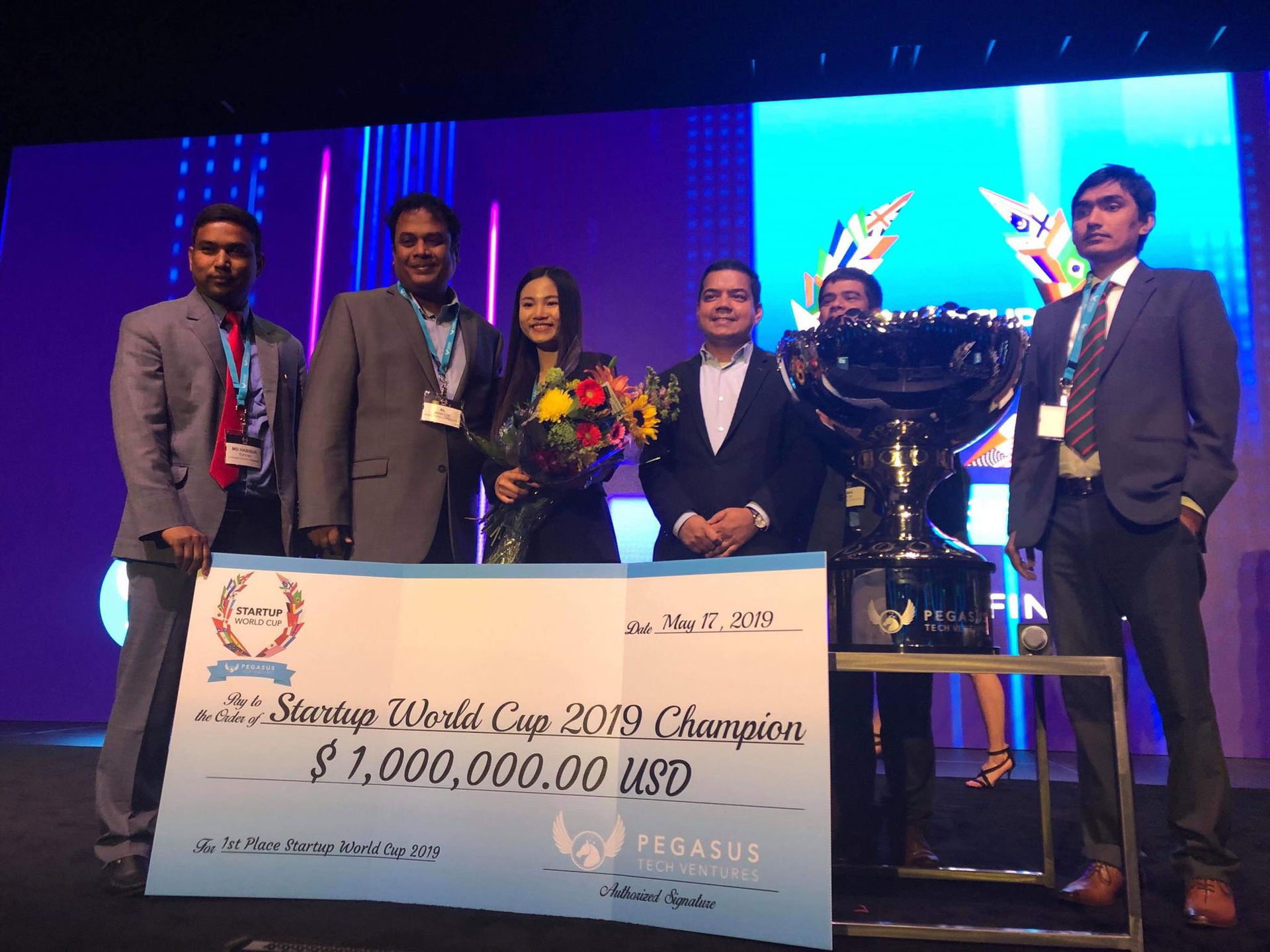 Abivin chiến thắng giải thưởng 1 triệu USD tại Startup World Cup. Ảnh: Techfest Vietnam