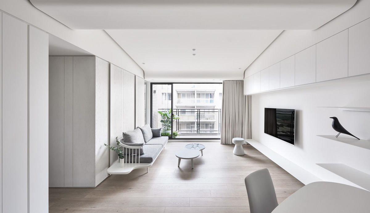 Đây là mẫu phòng khách tối giản sử dụng 2 màu đen, trắng mang lại cảm giác sang trọng và hiện đại.