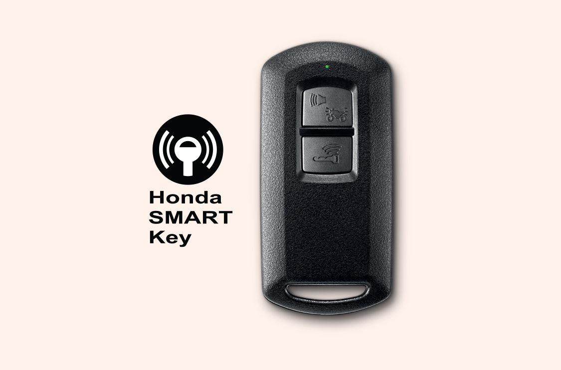   Trang bị khóa thông minh Smart Key được trang bị ở mọi phiên bản, riêng bản Đen mờ và Cao cấp tích hợp thêm chức năng báo động chống trộm.   