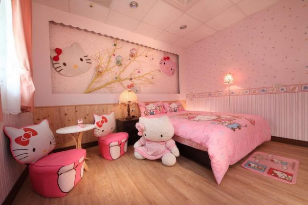 Nội thất phòng ngủ màu hồng cho nàng công chúa dễ thương