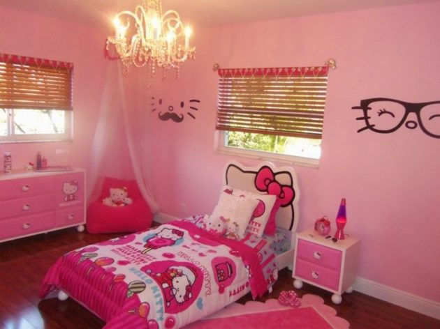 Nội thất phòng ngủ màu hồng cho nàng công chúa dễ thương