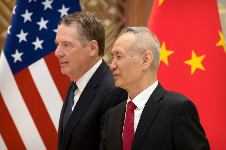 Đại diện thương mại Mỹ Robert Lighthizer và Phó Thủ tướng Trung Quốc Liu He tại Bắc Kinh vào ngày 15/2/2019.