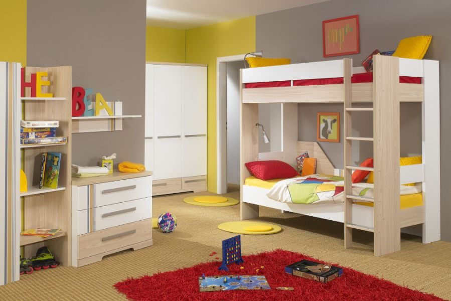   Giải pháp giường tầng kết hợp bàn học giúp tiết kiệm diện tích cho phòng ngủ các bé  