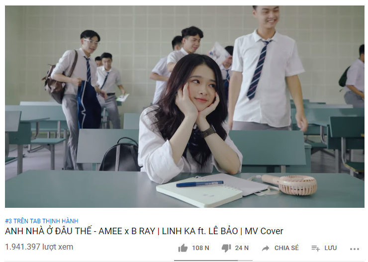 Vượt mặt cả Erik và Chi Pu, MV Cover của Linh Ka bất ngờ nằm ở Top 3  trending Youtube