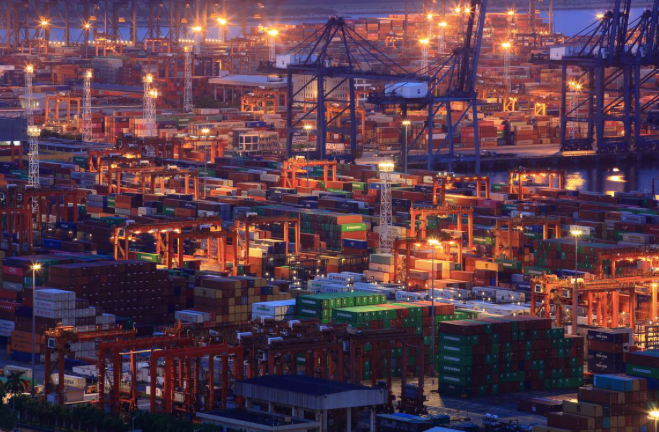 Một cảng xuất khẩu của Trung Quốc.