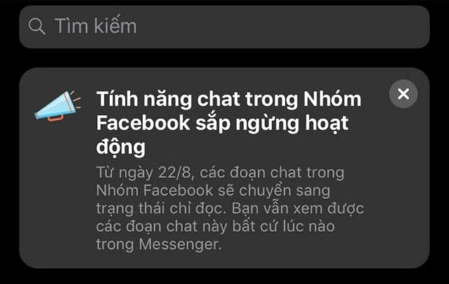 facebook bỏ chat nhóm