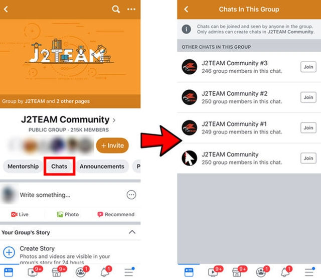 facebook bỏ chat nhóm