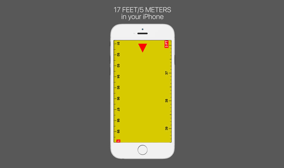   Ruler - tape measure length 17ft là một ứng dụng giúp biến chiếc iPhone hoặc iPad của bạn trở thành một thước đo chiều dài khá hữu ích, có thể sử dụng trong nhiều công việc khác nhau.  