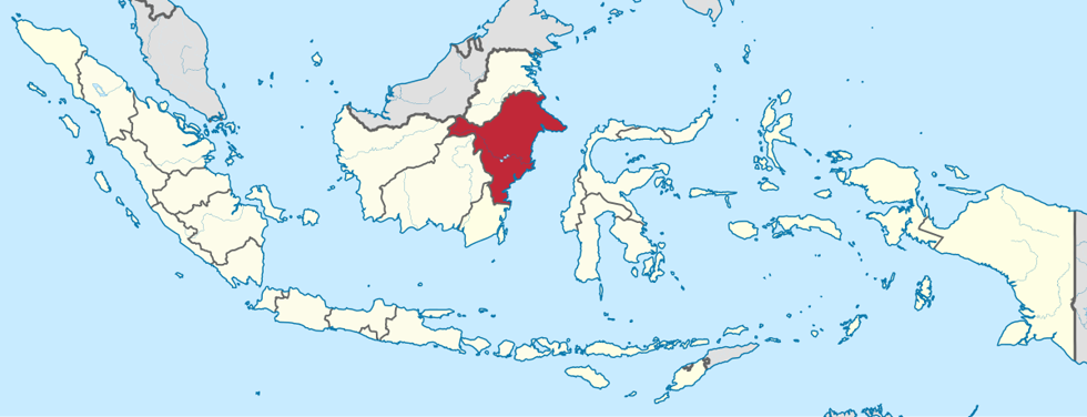 Bản đồ tỉnh Đông Kalimantan.