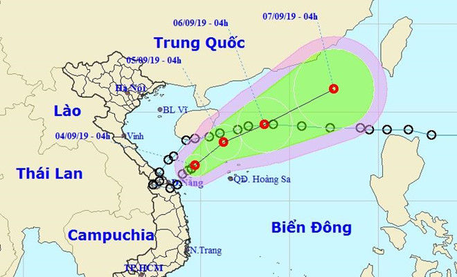 Hướng di chuyển của áp thấp nhiệt đới. (Ảnh: TTKTTVTW)