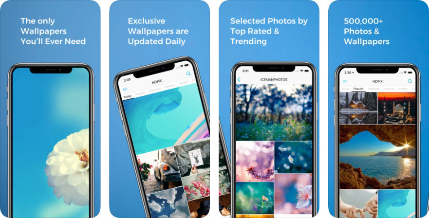   Ứng dụng cung cấp ảnh nền cao cho mọi thiết bị sử dụng hệ điều hành iOS. Có rất nhiều chủ đề để bạn lựa chọn như thiên nhiên, trừu tượng, phong cảnh, độc đáo, kiến trúc, tình yêu, hoạt hình...  