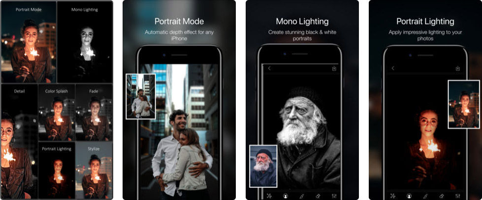   Ứng dụng hỗ trợ chụp ảnh với chế độ portrait mode mới của iOS, tăng độ sâu trường ảnh và thay đổi được độ sáng/tối hoặc màu sắc bức ảnh.  