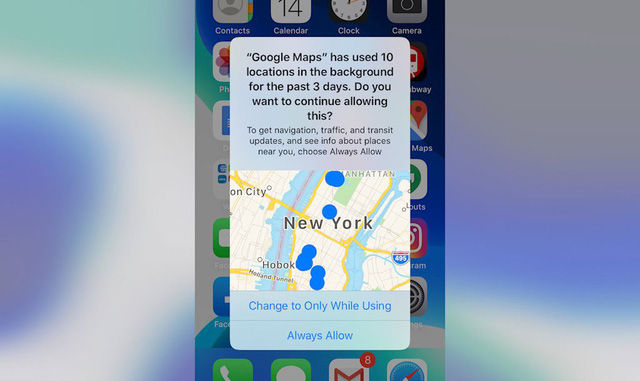   iOS 13 sẽ thông báo khi dữ liệu địa điểm của bạn được sử dụng.  