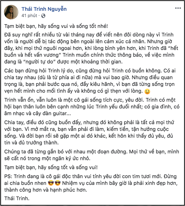 Quang Đăng chia tay Thái Trinh: 