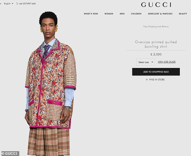 Chiếc áo Gucci lấy cảm hứng từ ngôi sao người Anh