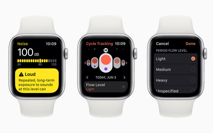   Apple Watch với watchOS 6 sẽ có thêm khả năng theo dõi chu kì kinh nguyệt cho phái đẹp.  