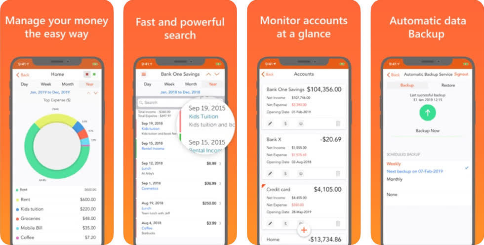   Đúng với tên gọi Easy Spending Expense Tracker sẽ giúp bạn dễ dàng kiểm soát được chi tiêu trên các thiết bị iOS một cách dễ dàng. Đã có hơn 1 triệu người sử dụng hài lòng về ứng dụng, với nhiều tính năng đặc biệt như tự động sao lưu (Automatic Backup Service)...  