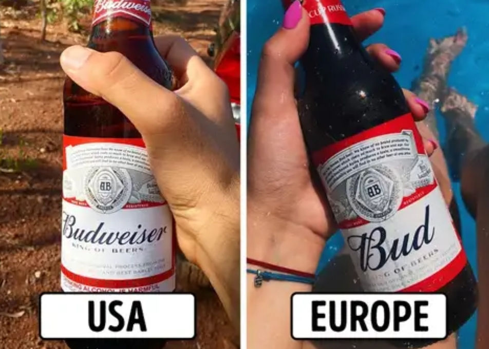   Khi Budweiser gia nhập thị trường đồ uống tại châu Âu, thương hiệu biết rằng cái tên Budweiser đã được lấy bởi nhà sản xuất bia Séc có tên Budweiser Budvar. Vì vậy, công ty Mỹ đành quyết định rút ngắn tên của họ thành Bud để có thể tồn tại khi thâm nhập vào thị trường này.  
