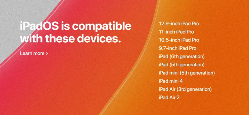  Danh sách các máy iPadOS 13 