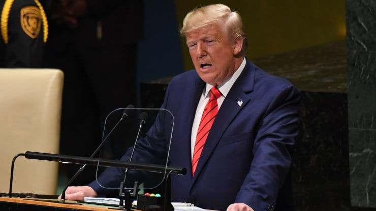 Tổng thống Donald Trump tại cuộc họp Hội đồng Liên Hợp Quốc hôm 24/9. Ảnh: CNBC.