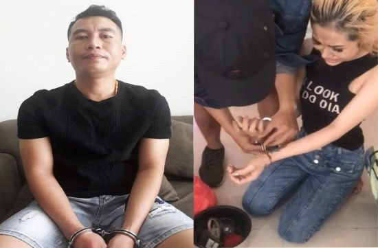 Hai đối tượng Nguyễn Minh Tùng và Đặng Thị Kim Ngân bị bắt giữ.