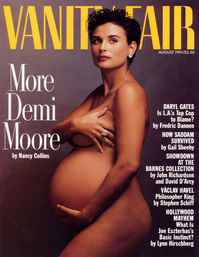  Demi Moore xuất hiện trên trang bìa Vanity Fair tháng 8/1991.