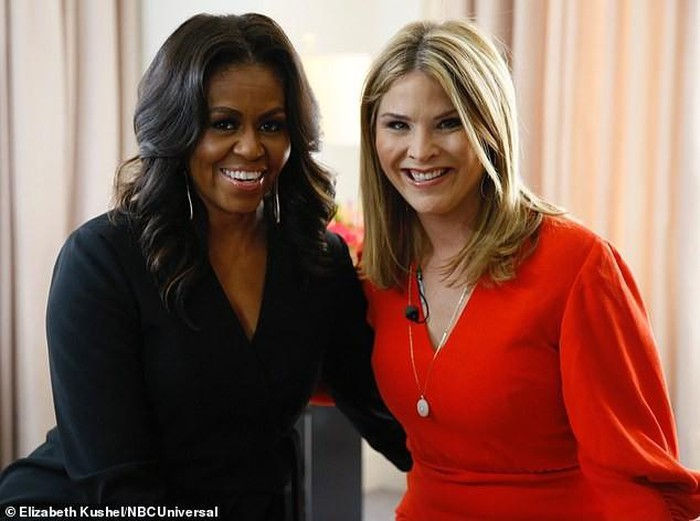 Bà Michelle Obama và Jenna Bush Hager.