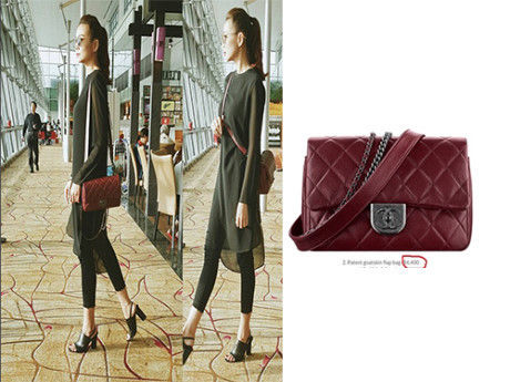 Chiếc túi Chanel Pantent Goatskin Flap Bags nổi đình đám của siêu mẫu có giá 4.400 USD ( khoảng 97 triệu đồng).