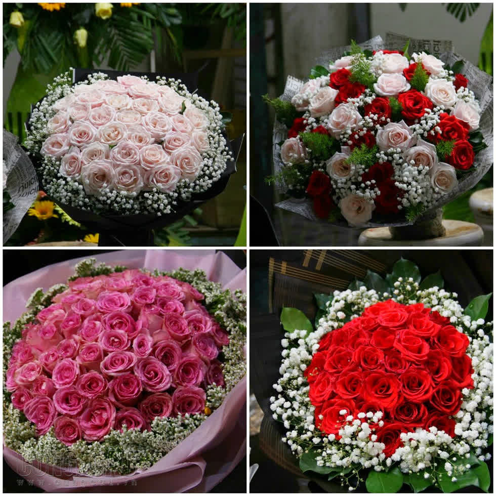 Những bó hoa được gói sẵn có giá từ 450.000-1.200.000 đồng