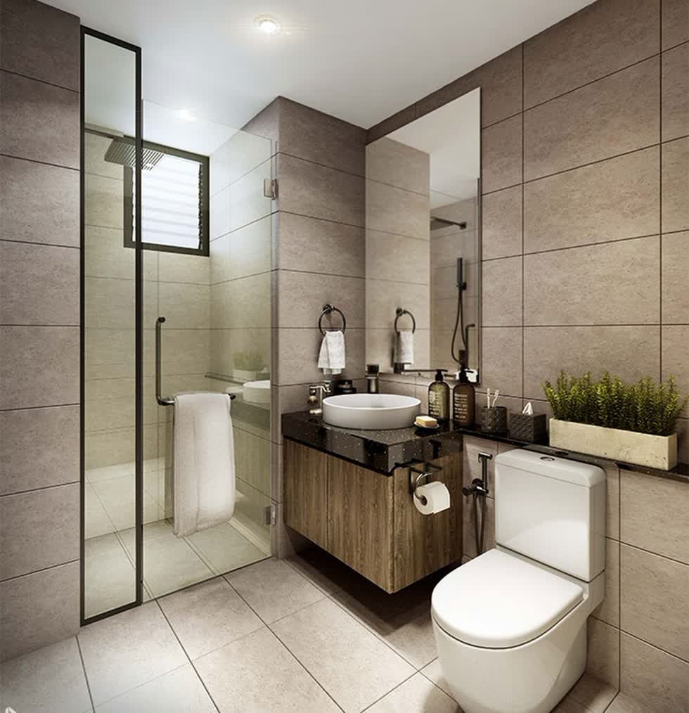 Thiết kế khu vực Toilet phòng Master căn hộ mẫu dự án căn hộ Define Quận 2.
