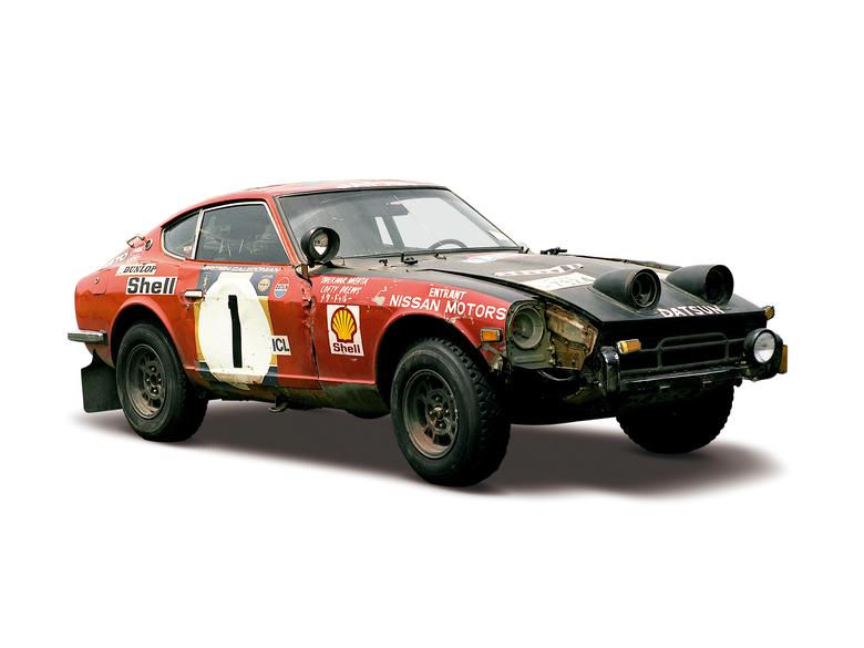 Datsun 1973 Datsun 24OZ đã giành được Safari Rally vào năm 1973, được điều khiển bởi S. Mehta và Lofty Drews.