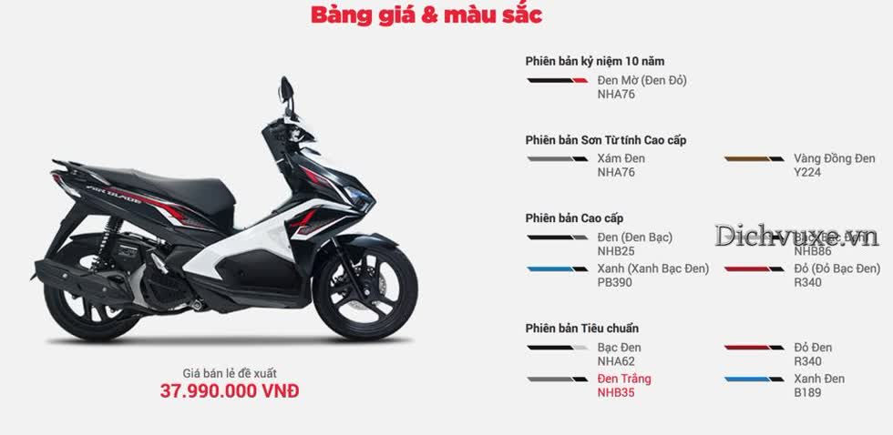 Giá xe Honda Air Blade tháng 11/2019: Niêm yết chỉ từ 38 triệu đồng