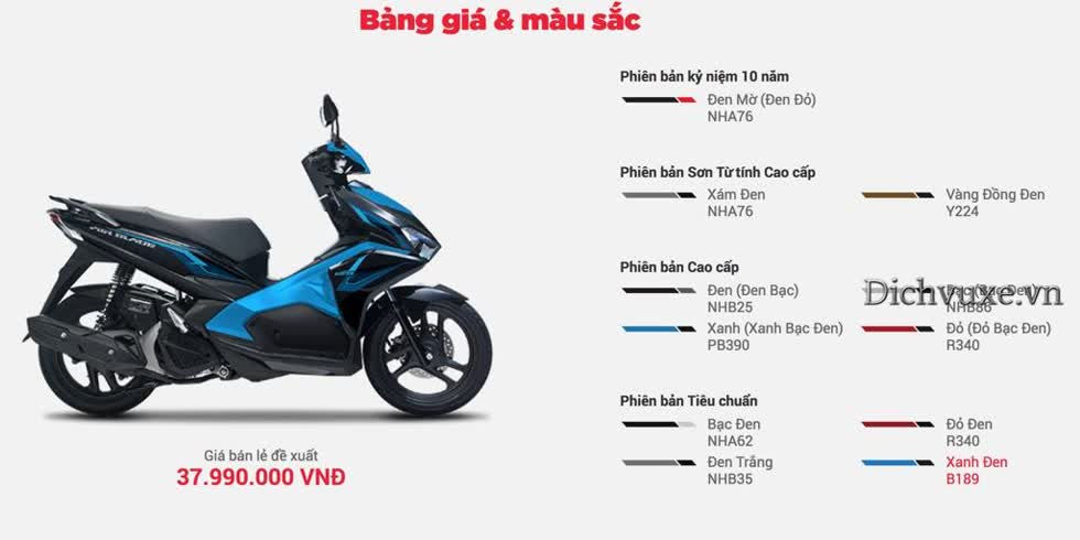 Giá xe Honda Air Blade tháng 11/2019: Niêm yết chỉ từ 38 triệu đồng