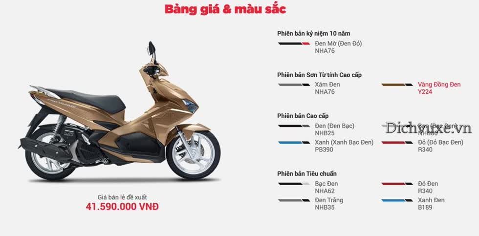 Giá xe Honda Air Blade tháng 11/2019: Niêm yết chỉ từ 38 triệu đồng