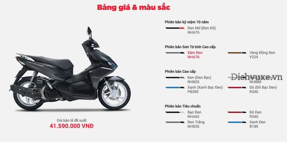 Giá xe Honda Air Blade tháng 11/2019: Niêm yết chỉ từ 38 triệu đồng