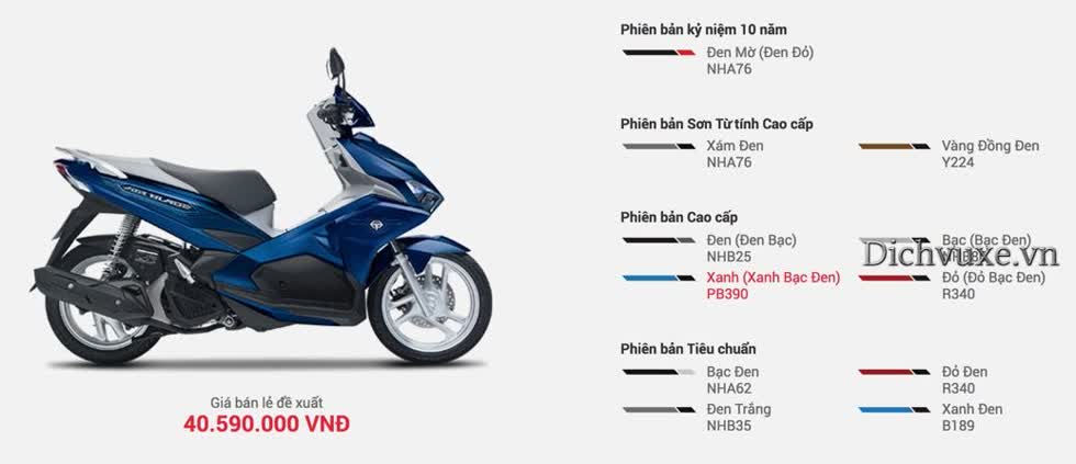 Giá xe Honda Air Blade tháng 11/2019: Niêm yết chỉ từ 38 triệu đồng