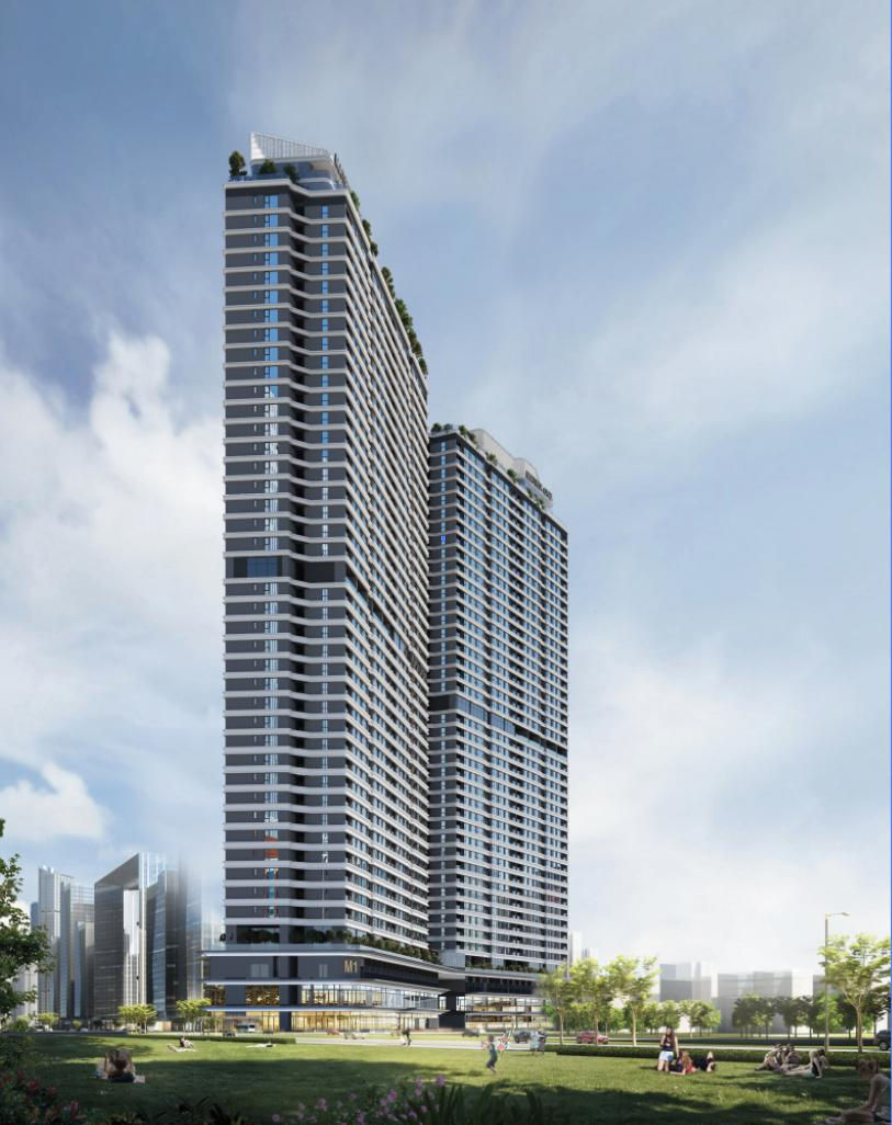 Tòa tháp đôi căn hộ 44 tầng thuộc khu hỗn hợp HH2 sẽ đưa ra thị trường hơn 700 căn hộ cao cấp.