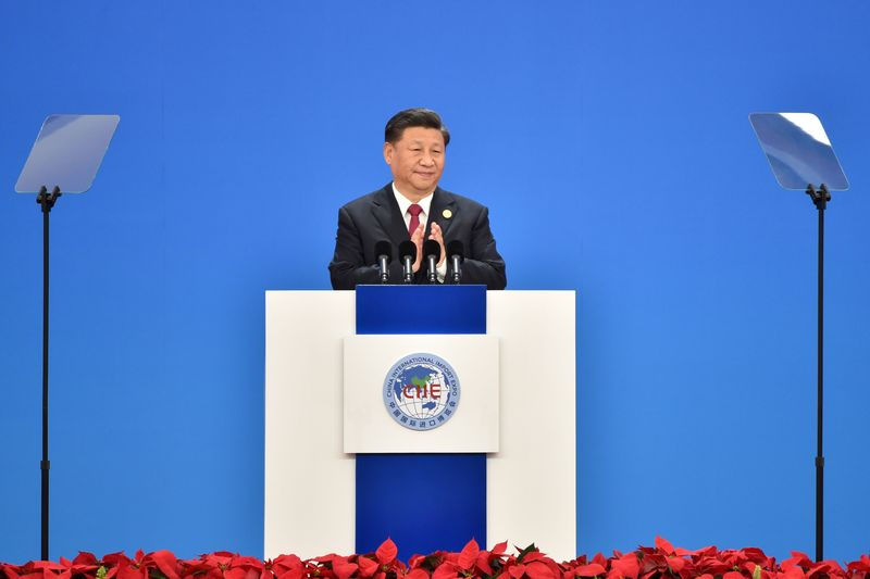 Tập Cận Bình phát biểu khai mạc Triển lãm nhập khẩu quốc tế Trung Quốc tại Thượng Hải, ngày 5/11. Ảnh: AFP.