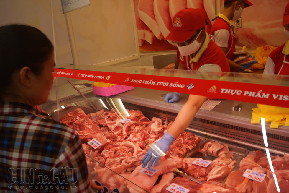 Giá thịt heo bán lẻ của Vissan đã tăng bình quân 6.000-16.000 đồng/kg.