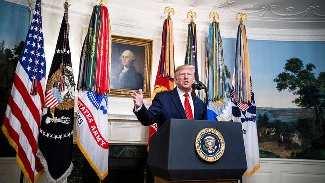 Tổng thống Mỹ Donald Trump trong cuộc họp báo ngày 27/10. Ảnh: Getty Images.