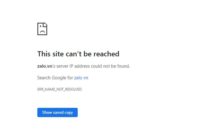 Người dùng máy tính không truy cập được địa chỉ Zalo.vn từ ngày 11/11.