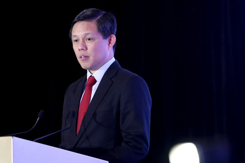   Bộ trưởng Thương mại Singapore, ông Chan Chun Sing. Ảnh: Paul Miller/Bloomberg.  