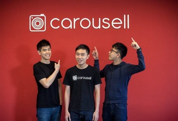 Ba người bạn đồng sáng lập Carousell, Quek Siu Rui (trái), Lucas Ngoo (giữa) và Marcus Tan. Ảnh: Tech in Asia.